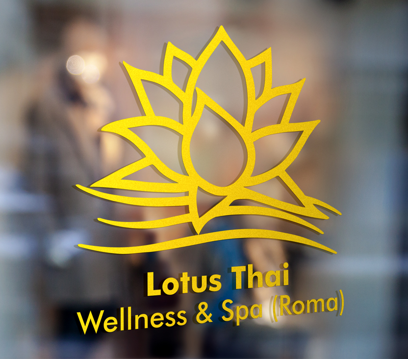 Elaborazione grafica per vetrofania "Lotus Thai"