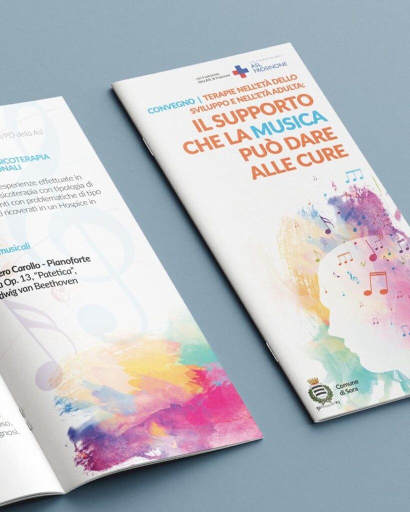 Grafica Brochure per evento di Musicoterapia