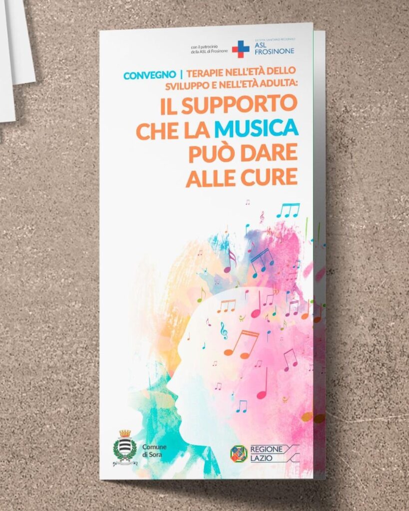 Grafica Brochure per evento di Musicoterapia