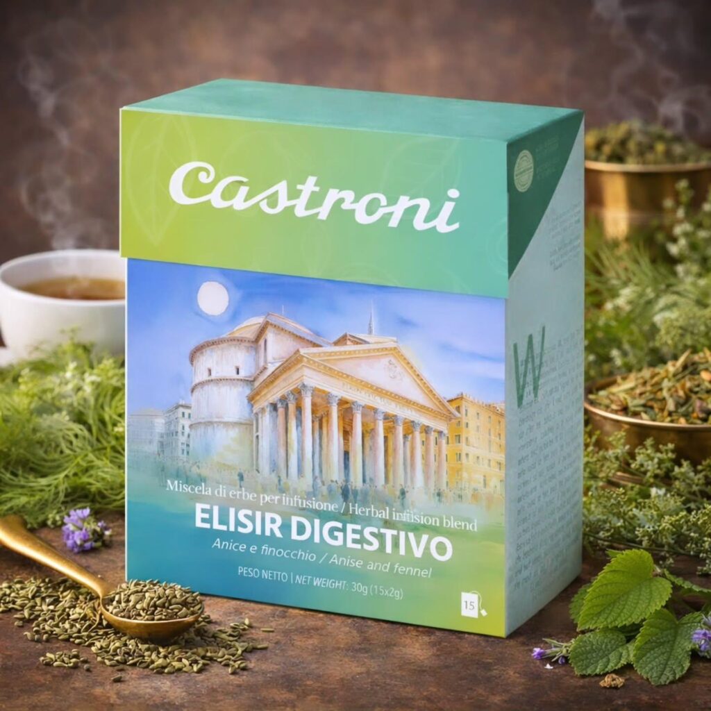Grafica per packaging astucci tè Castroni