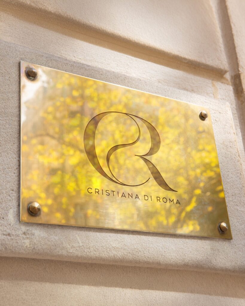 Targa in ottone per Cristiana di Roma