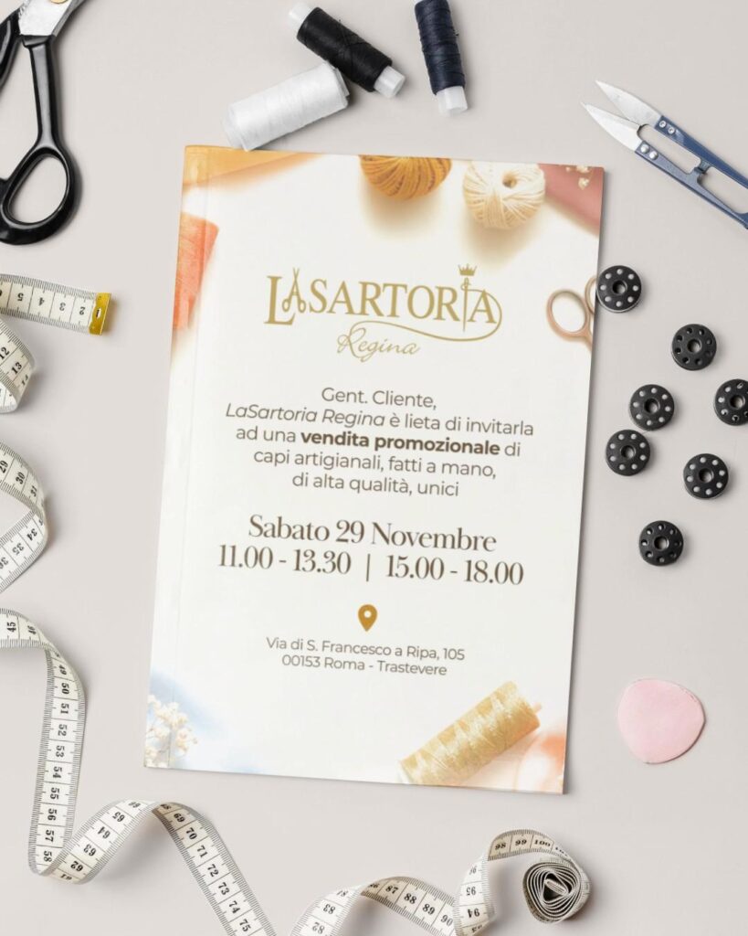 Invito evento per Sartoria a Roma trastevere