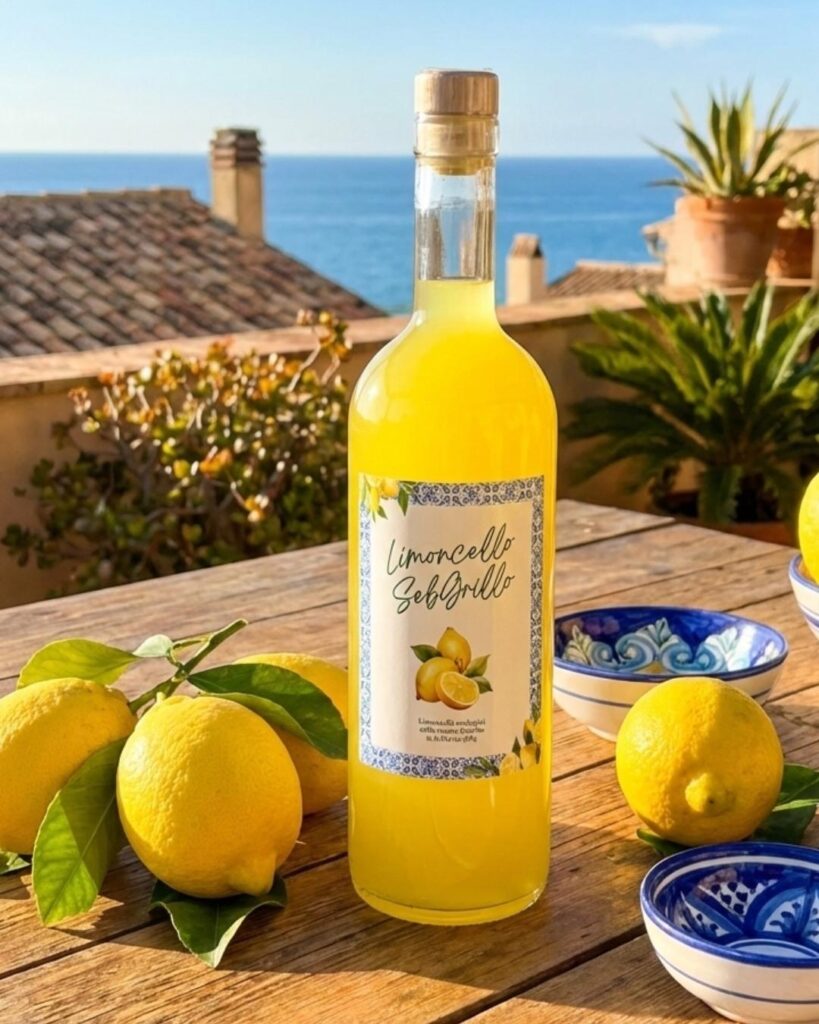 Concept per etichetta Limoncello Siciliano
